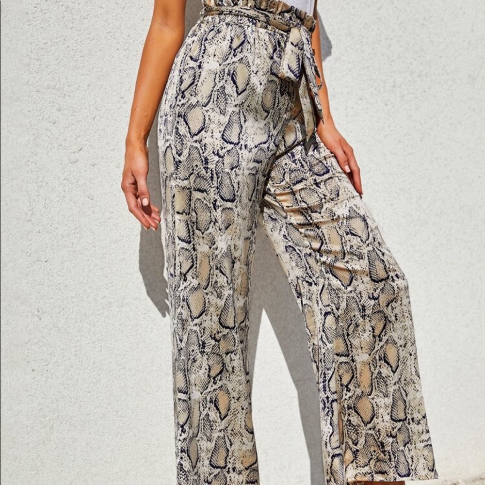 Snake Skin Wide Leg Pants